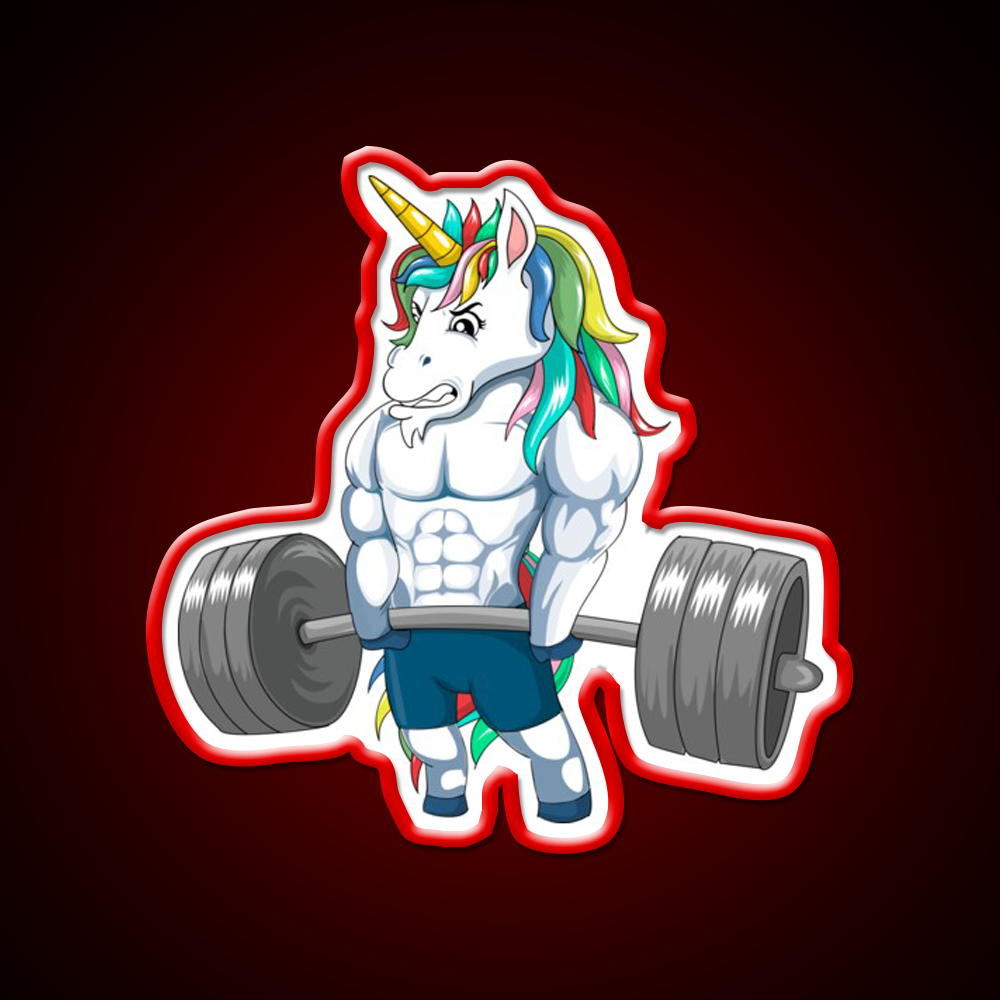 Unicorn Weightlifting Sign Deadlift Fitness Gym Sign Gym Fitness Led Neon Sign Rgb Color