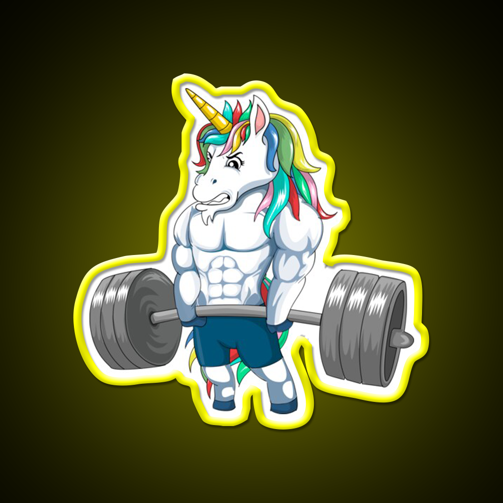 Unicorn Weightlifting Sign Deadlift Fitness Gym Sign Gym Fitness Led Neon Sign Rgb Color