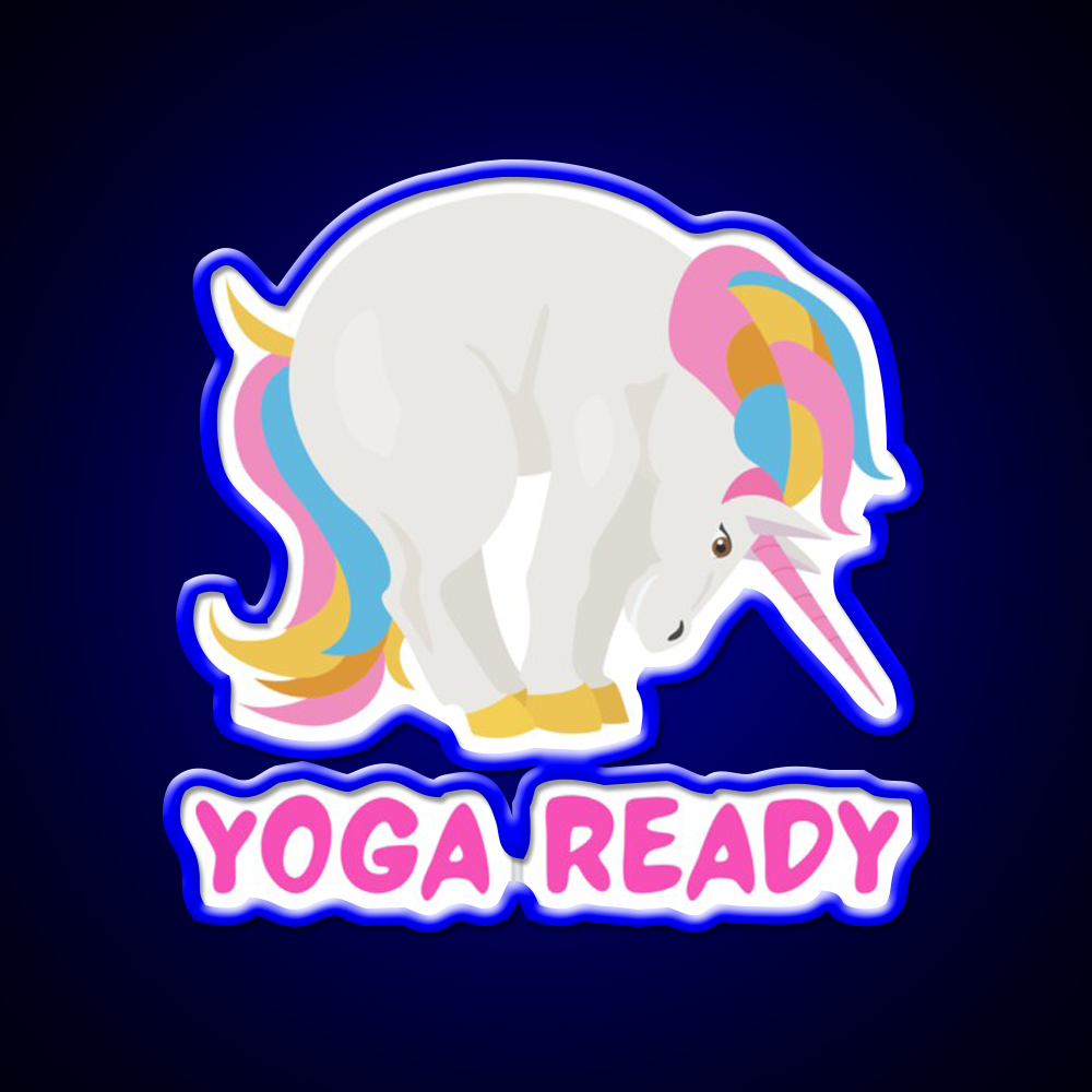 Unicorn Yogayoga Ready Yoga Led Neon Sign For Wellness Space Rgb Color