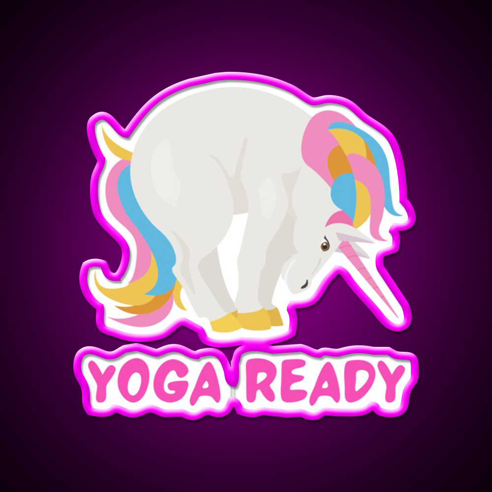 Unicorn Yogayoga Ready Yoga Led Neon Sign For Wellness Space Rgb Color