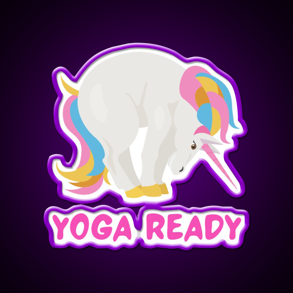 Unicorn Yogayoga Ready Yoga Led Neon Sign For Wellness Space Rgb Color