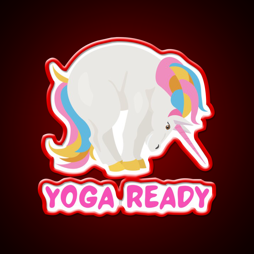 Unicorn Yogayoga Ready Yoga Led Neon Sign For Wellness Space Rgb Color