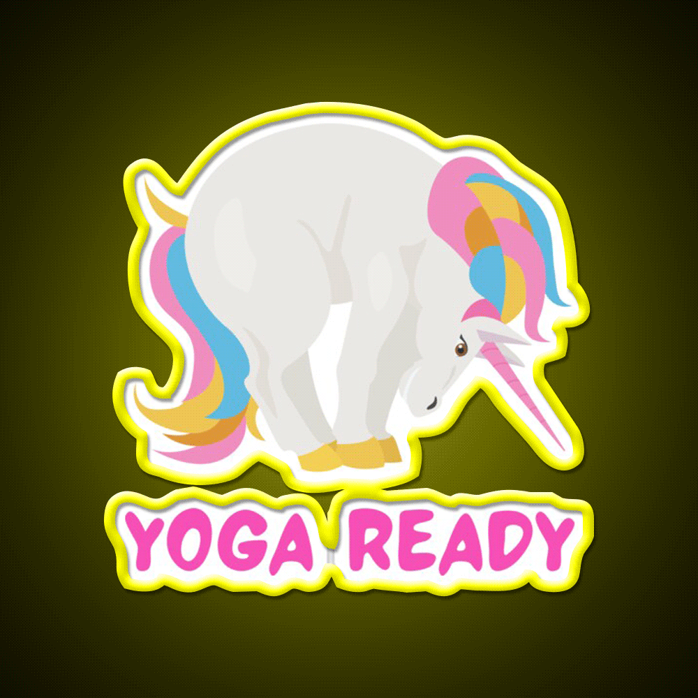 Unicorn Yogayoga Ready Yoga Led Neon Sign For Wellness Space Rgb Color