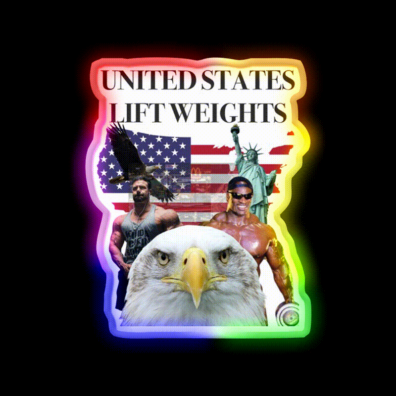 United States Lift Weights Gym Fitness Led Neon Sign Rgb Color