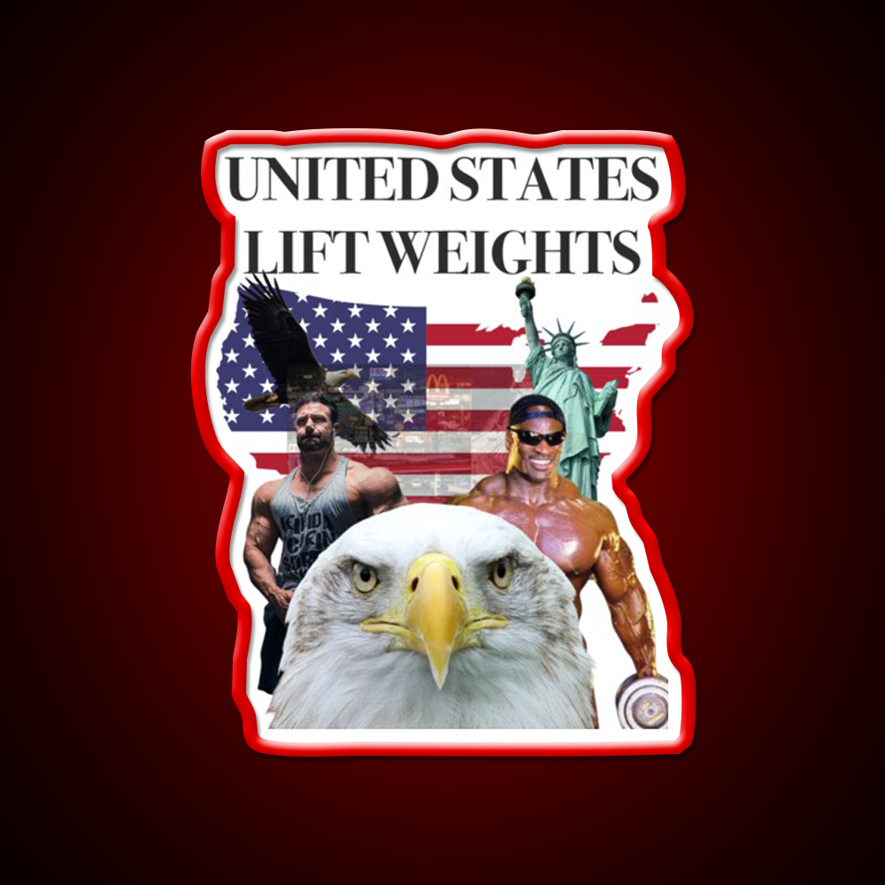 United States Lift Weights Gym Fitness Led Neon Sign Rgb Color