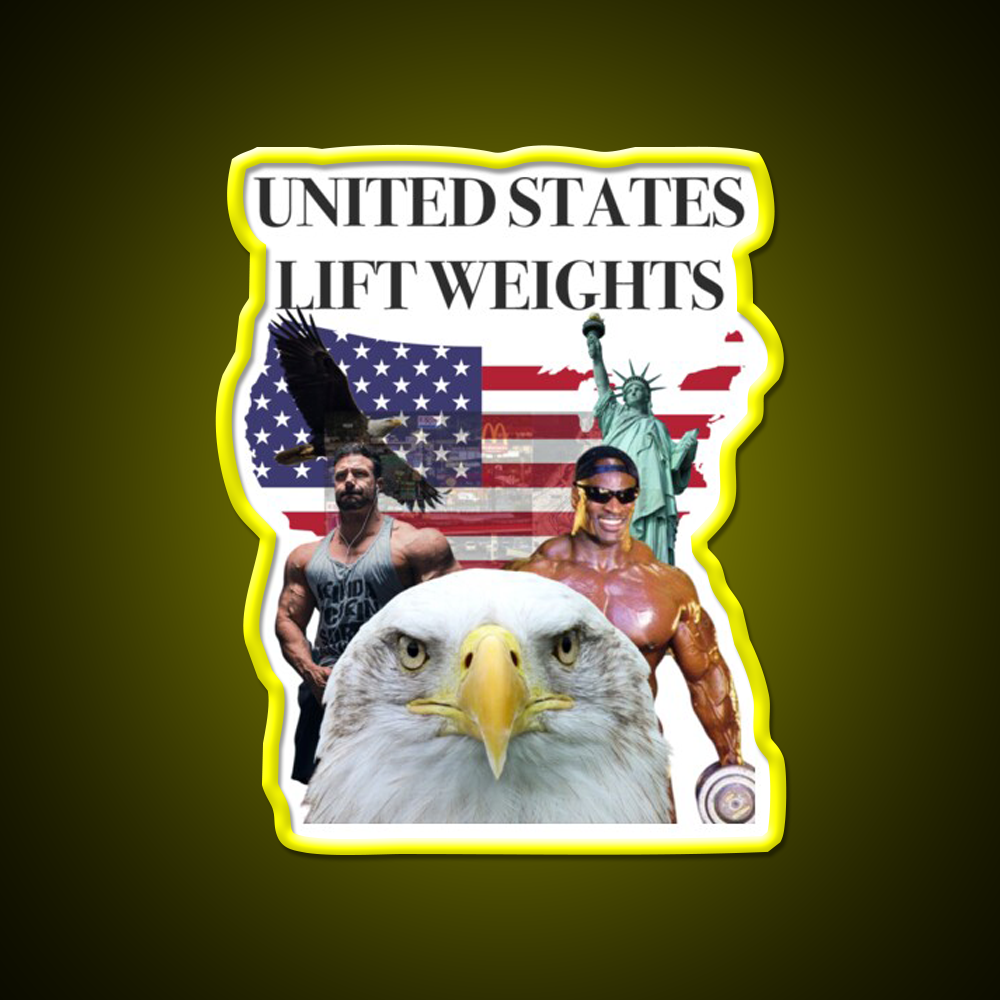 United States Lift Weights Gym Fitness Led Neon Sign Rgb Color