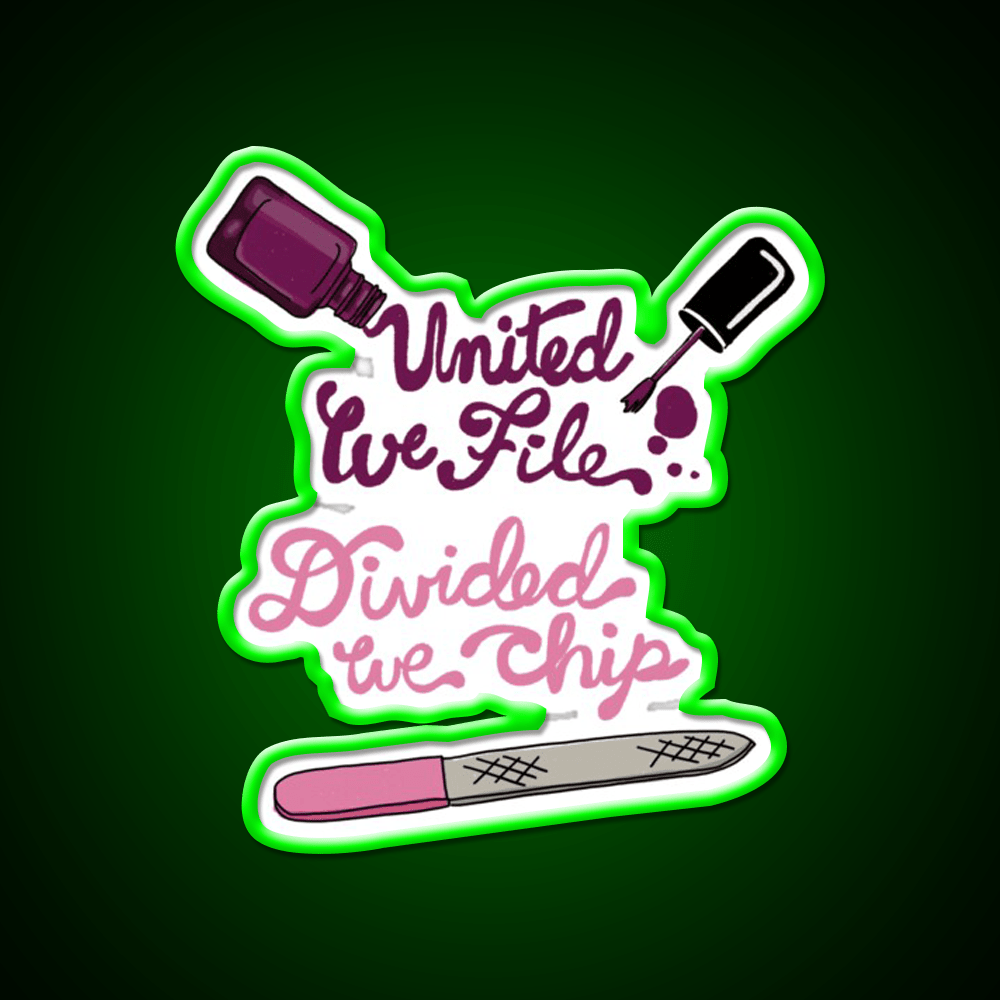 United We File Nail Salon Led Neon Sign Rgb Color - Shineneon
