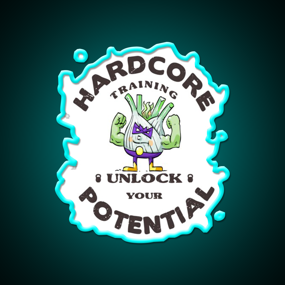 Unlock Your Potential Double Bicep Gym Fitness Led Neon Sign Rgb Color