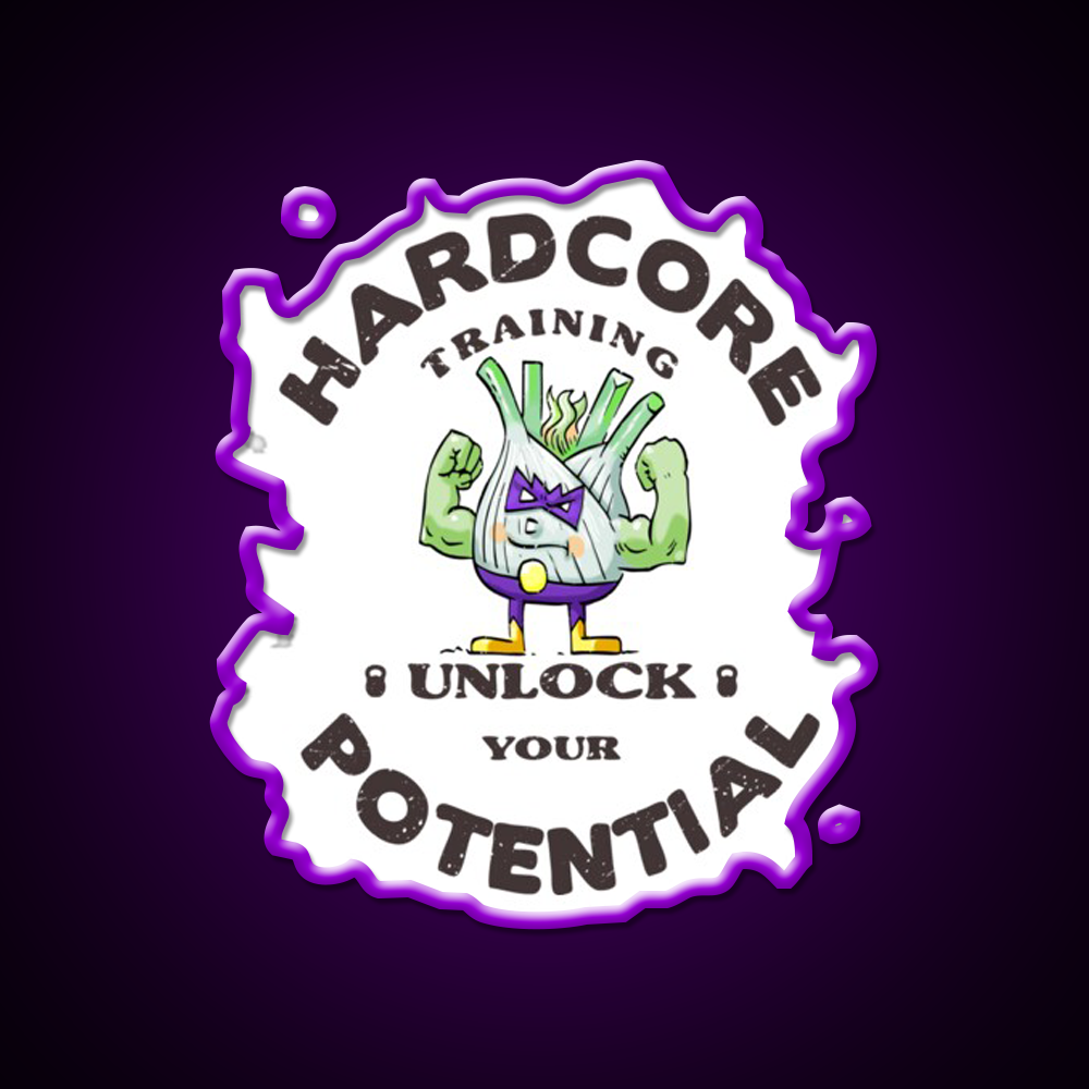 Unlock Your Potential Double Bicep Gym Fitness Led Neon Sign Rgb Color