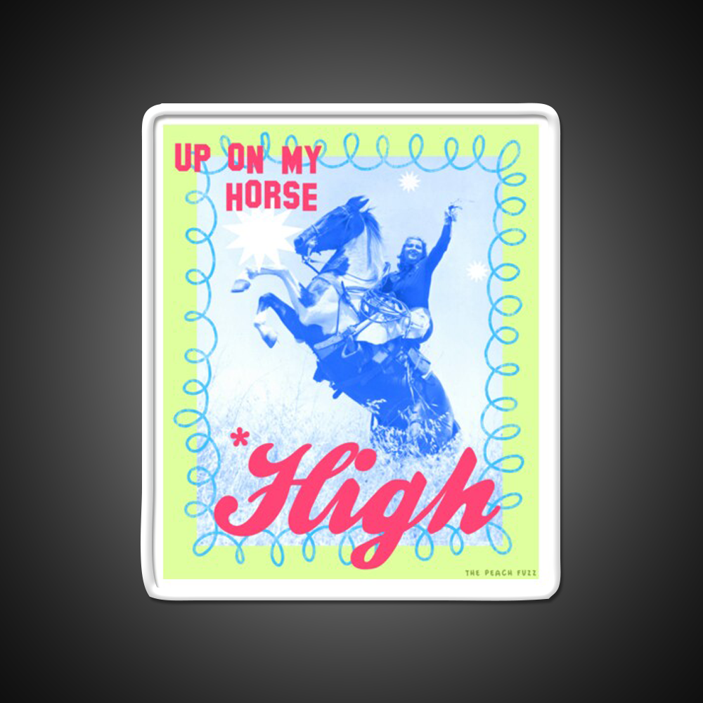 Up On My Horse High The Peach Fuzz Green Leaf Led Neon Sign Rgb Color - LED neon sign view 11