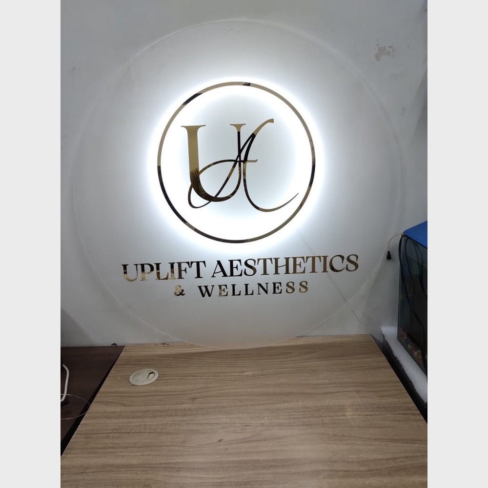 Uplift Aesthetics Wellness Acrylic Business Logo Sign - Shineneon