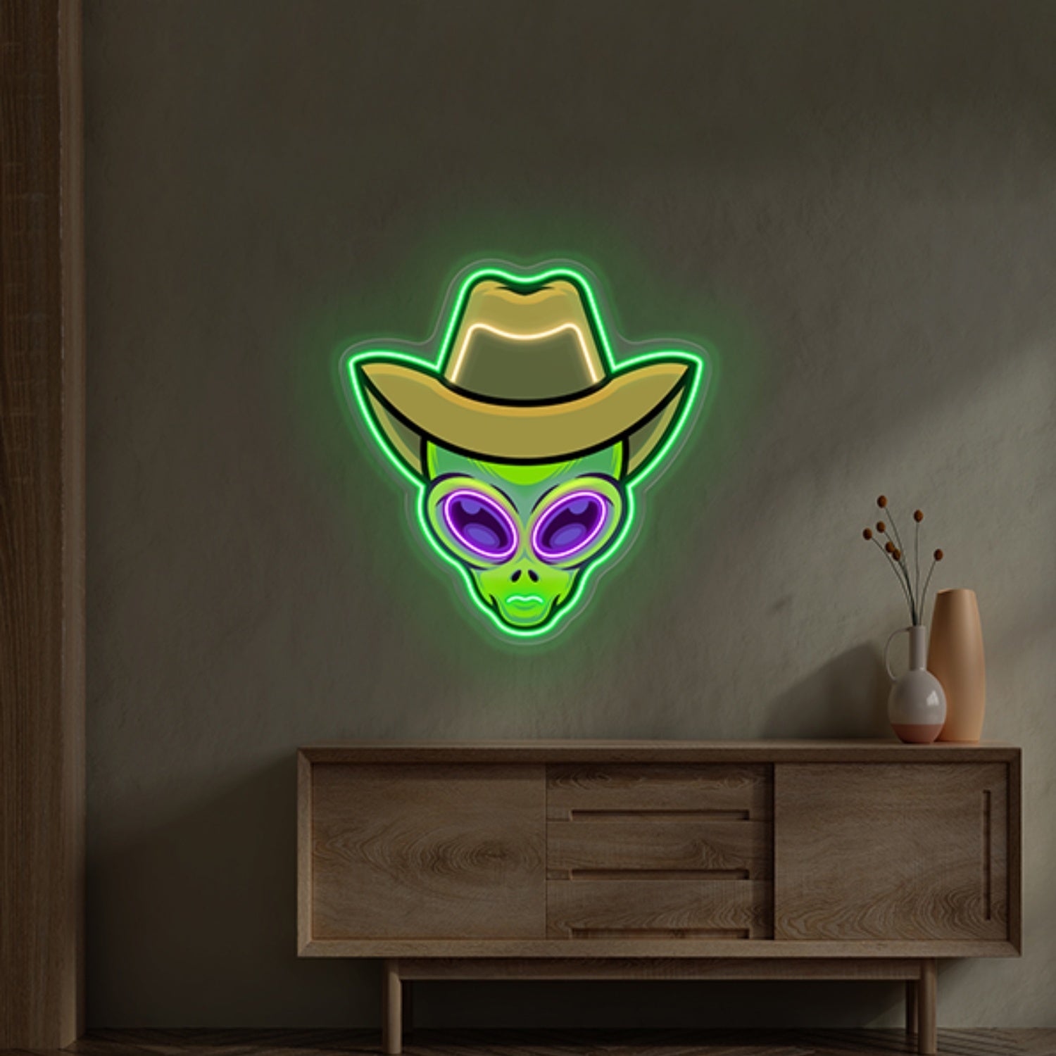 Urban Alien Neon Sign Wall Art Decor X Acrylic Artwork | Shineneon