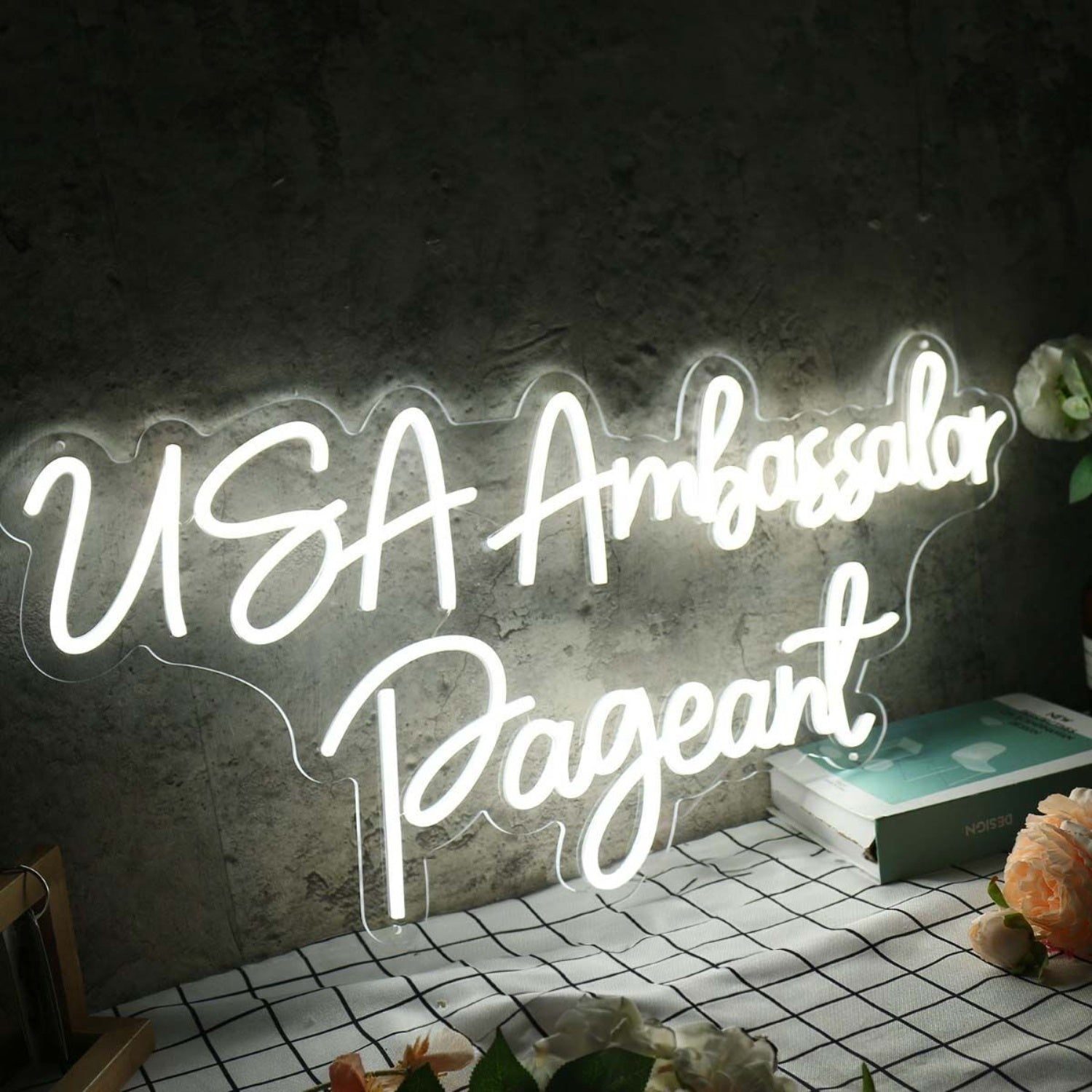 Usa Ambassador Pageant White Led Neon Sign - Shineneon
