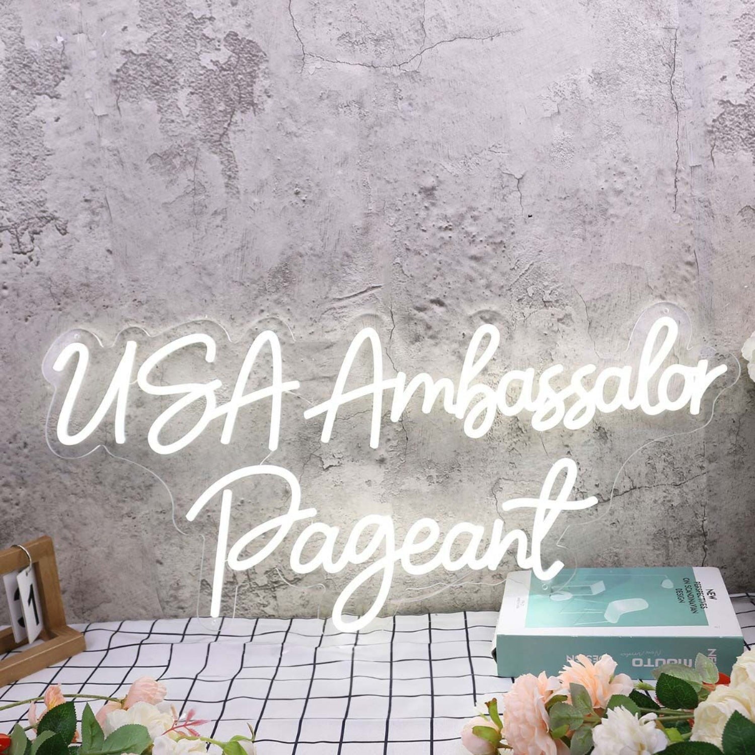 Usa Ambassador Pageant White Led Neon Sign - Shineneon