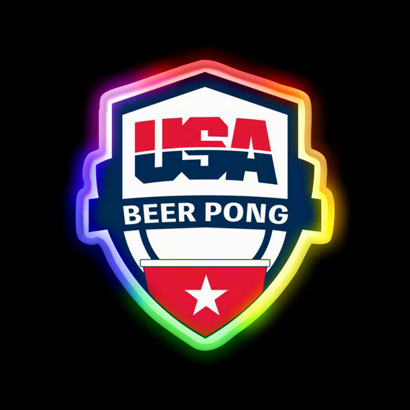 Usa Beer Pong Beer Bar Decor Led Neon Sign Rgb Color - LED neon sign close-up detail