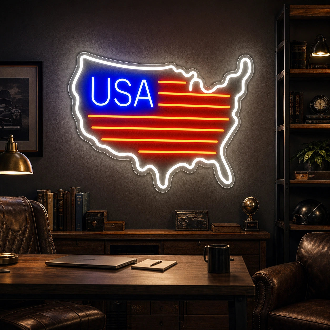 USA Flag Map LED Neon Sign high-converting product image