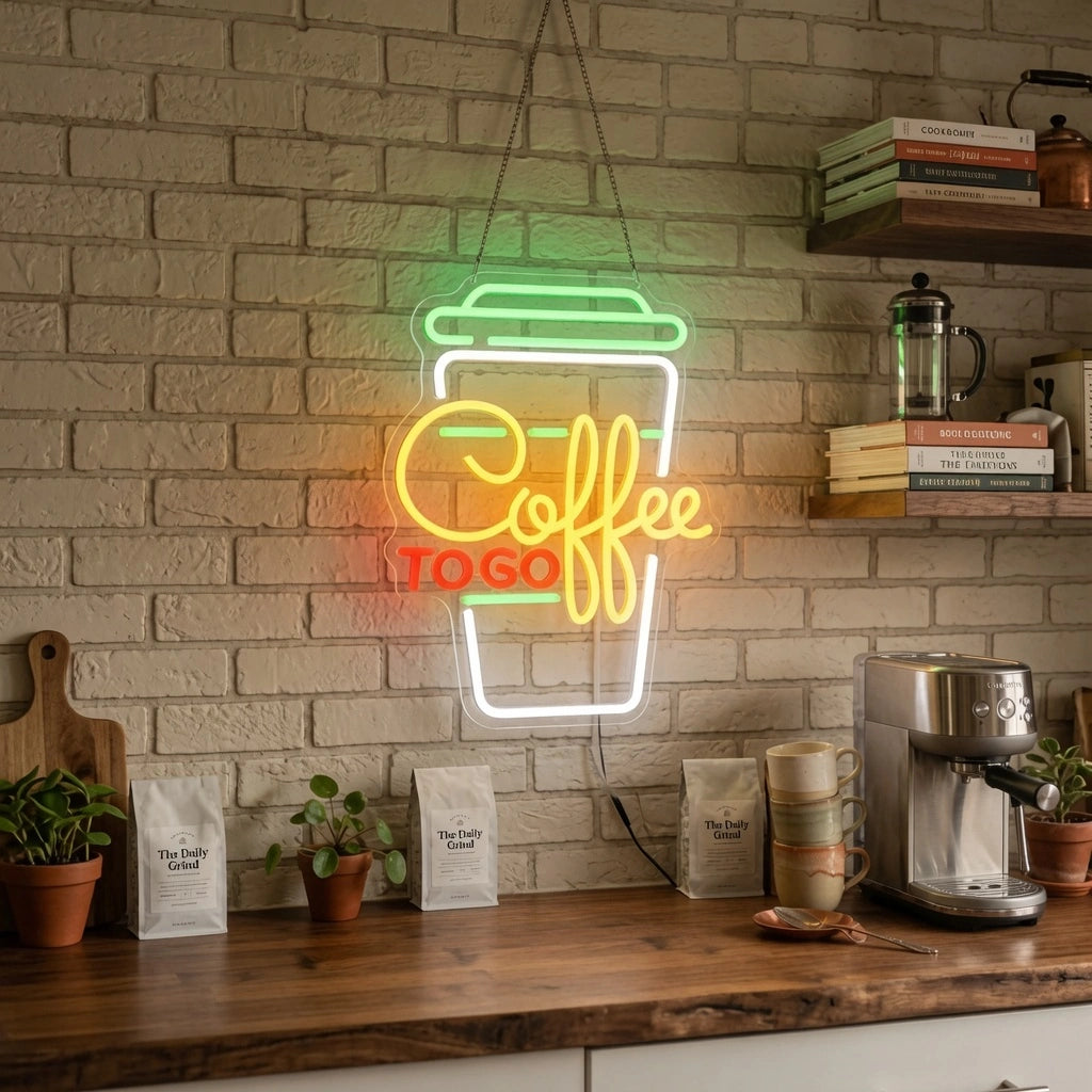 Usb Dimmable Coffee Wall Decor LED Neon Sign - 03 Real Lifestyle Scene