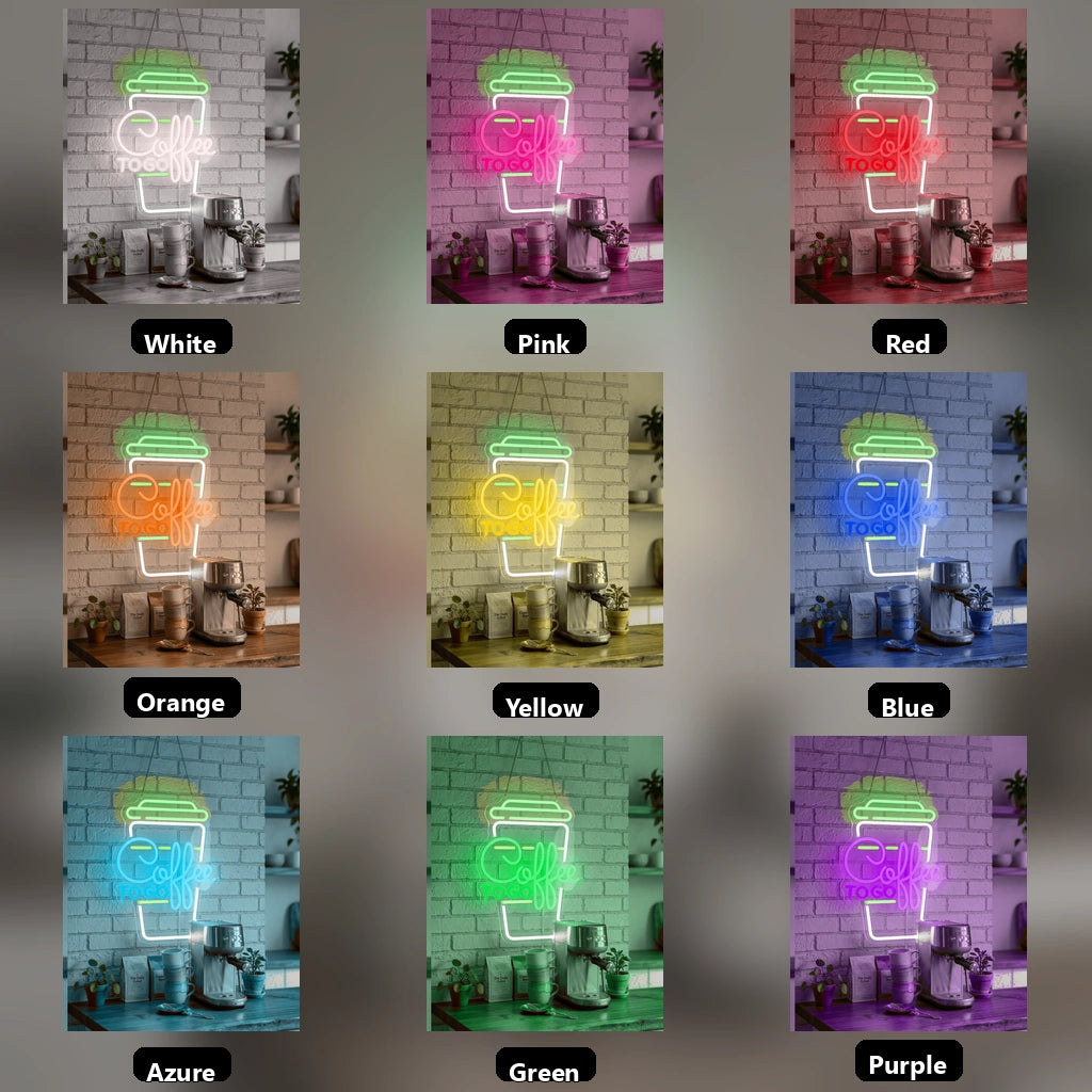Usb Dimmable Coffee Wall Decor LED Neon Sign - 05 Color Grid