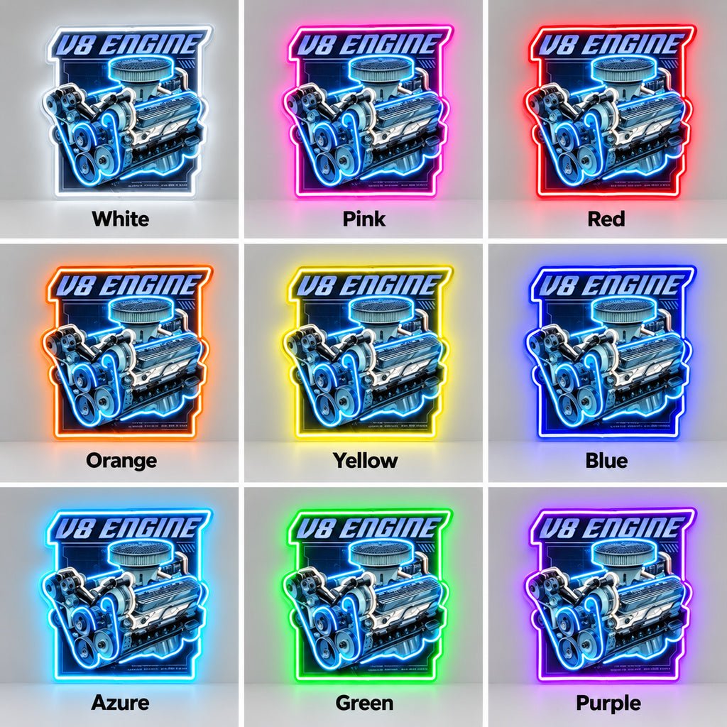 V8 Engine Garage LED Neon Sign - Shineneon