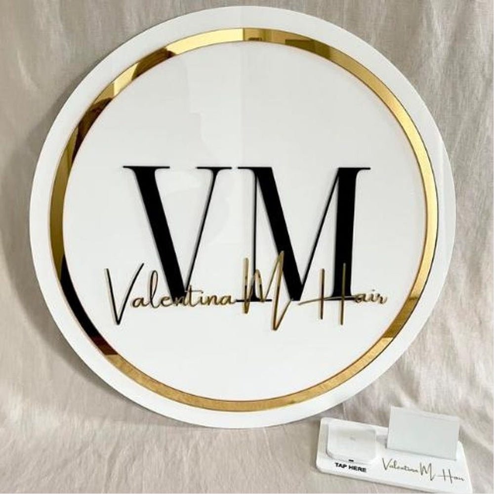 Valentina M Hair Acrylic Business Logo Sign - Shineneon