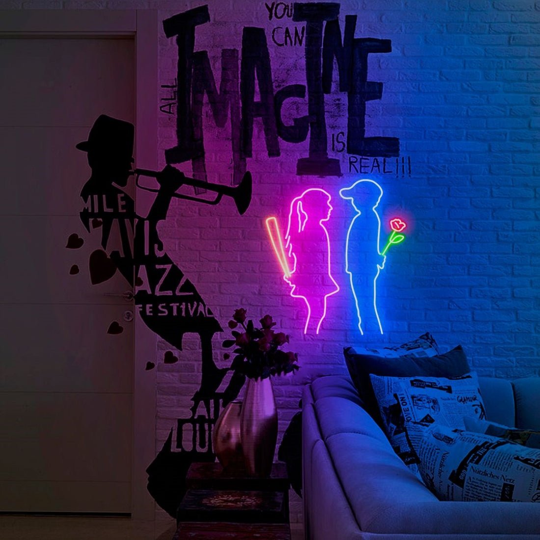 Valentine Couple Courtship Led Sign Business Neon Sign - Shineneon