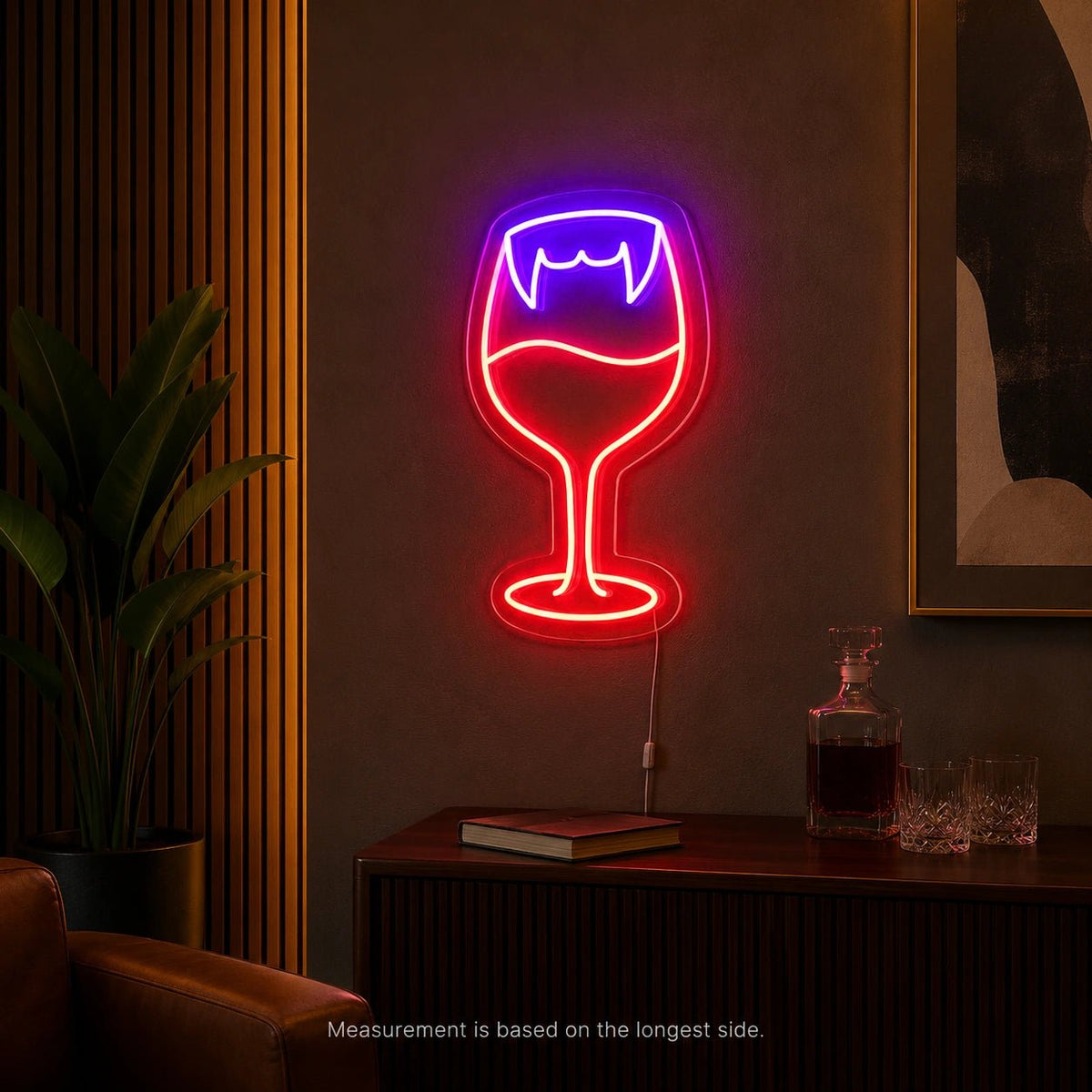 Vampire Fangs Wine Glass LED Neon Sign - Shineneon