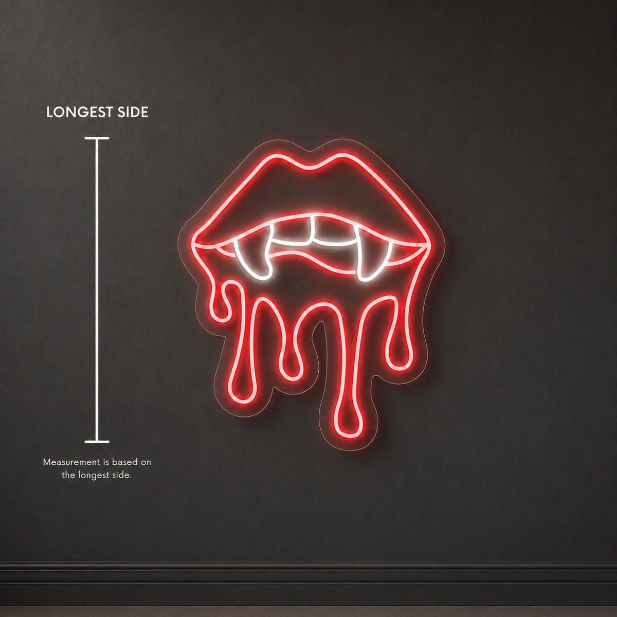 Vampire Lips Fangs And Drips LED Neon Sign - Shineneon