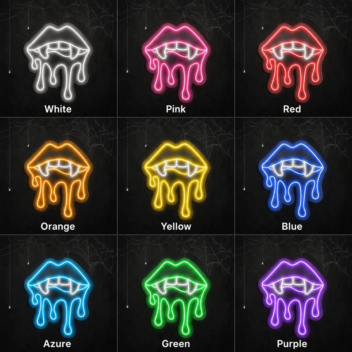 Vampire Lips Fangs And Drips LED Neon Sign - Shineneon