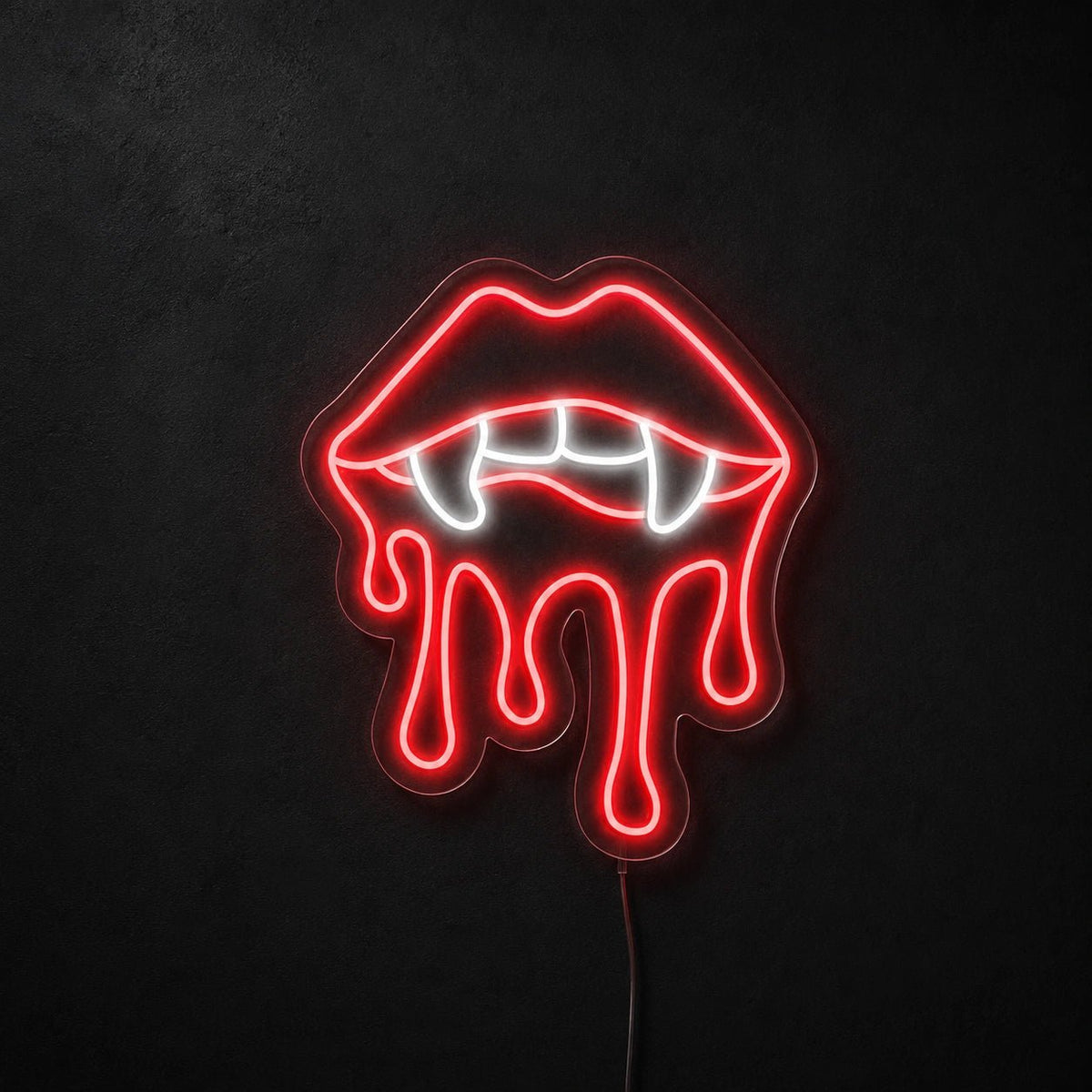 Vampire Lips Fangs And Drips LED Neon Sign - Shineneon