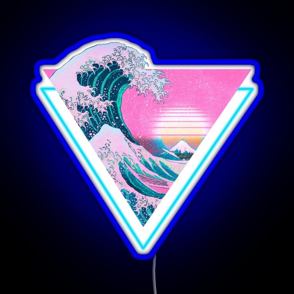 Vaporwave Aesthetic Great Wave Retro Rgb Led Neon Sign Pop Wall Art - Shineneon
