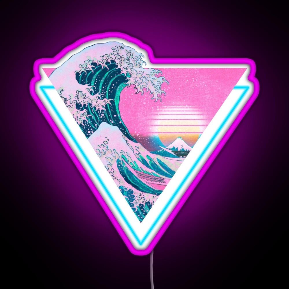 Vaporwave Aesthetic Great Wave Retro Rgb Led Neon Sign Pop Wall Art - Shineneon