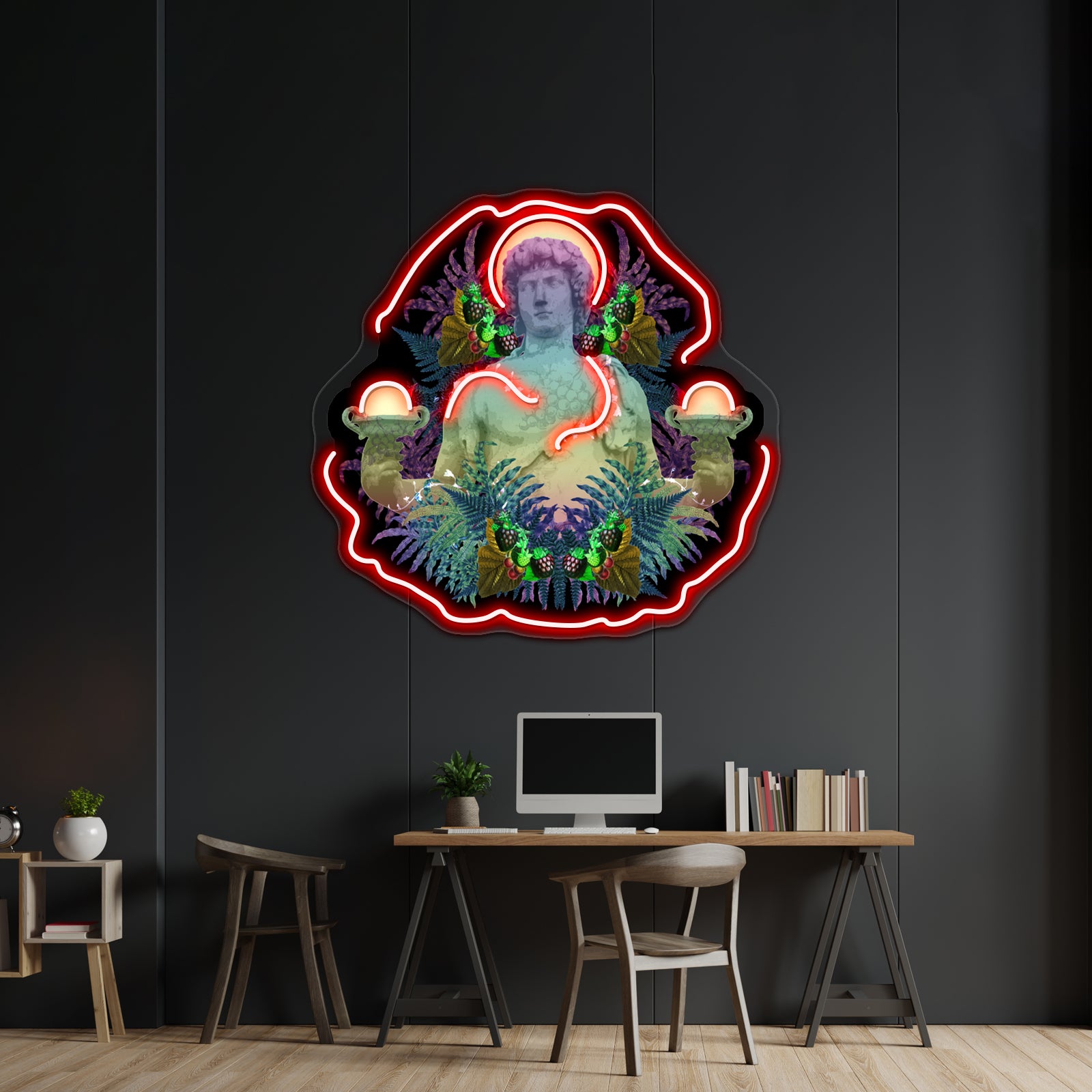 Vaporwave Dionysus Greek Statue Artwork Neon Signs Custom | Shineneon