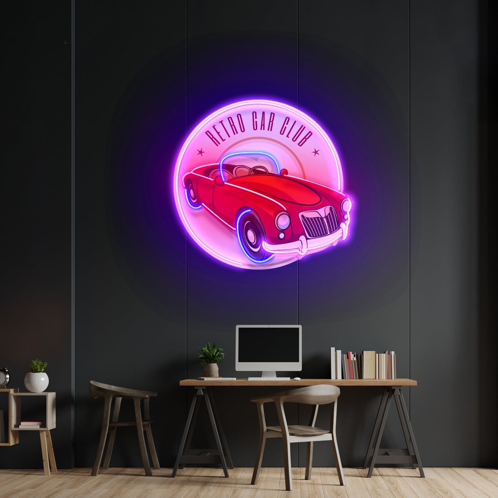 Vector Retro Car Label Led Neon Sign Light Custom Led Signs - Shineneon