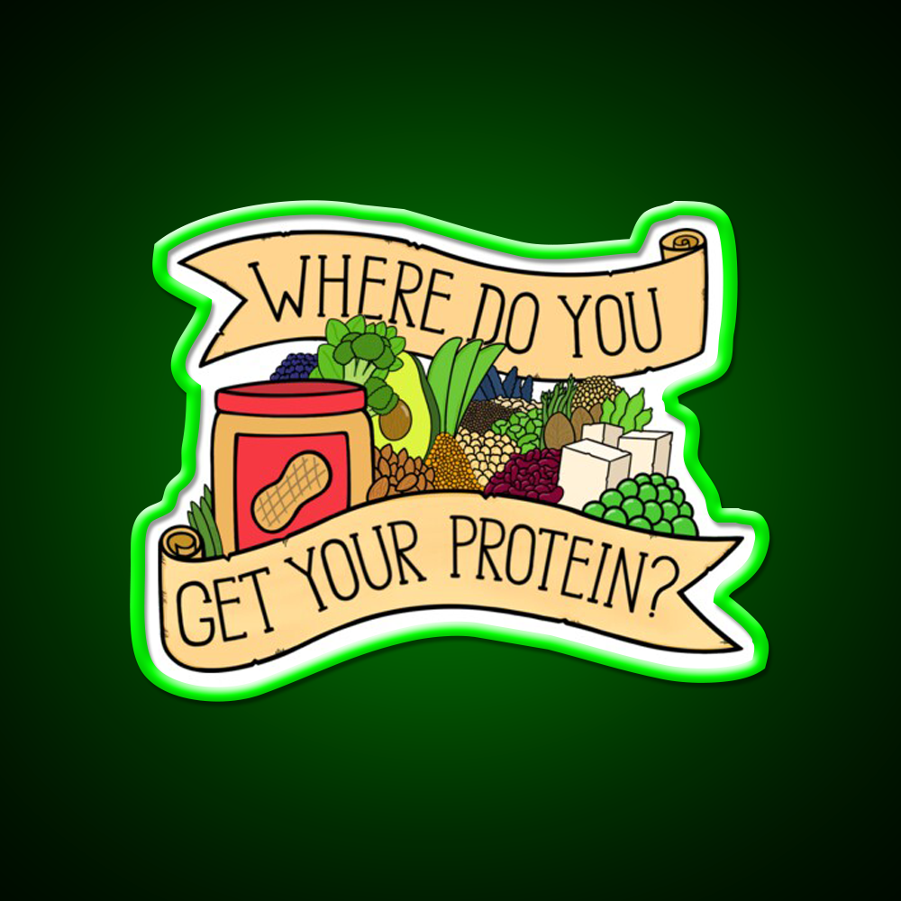 Vegan Protein Gym Fitness Led Neon Sign Rgb Color