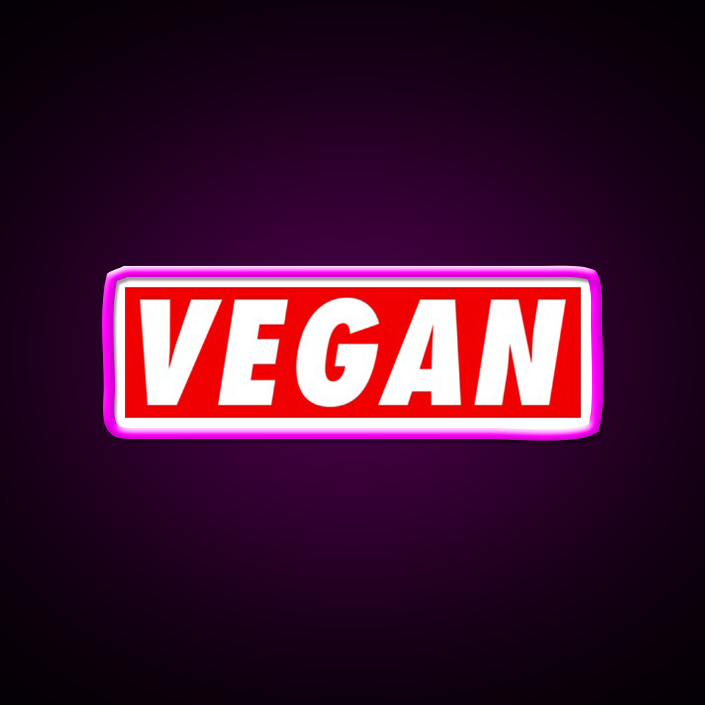 Vegan The Future Gym Fitness Led Neon Sign Rgb Color - Neon sign mounted on wall in room