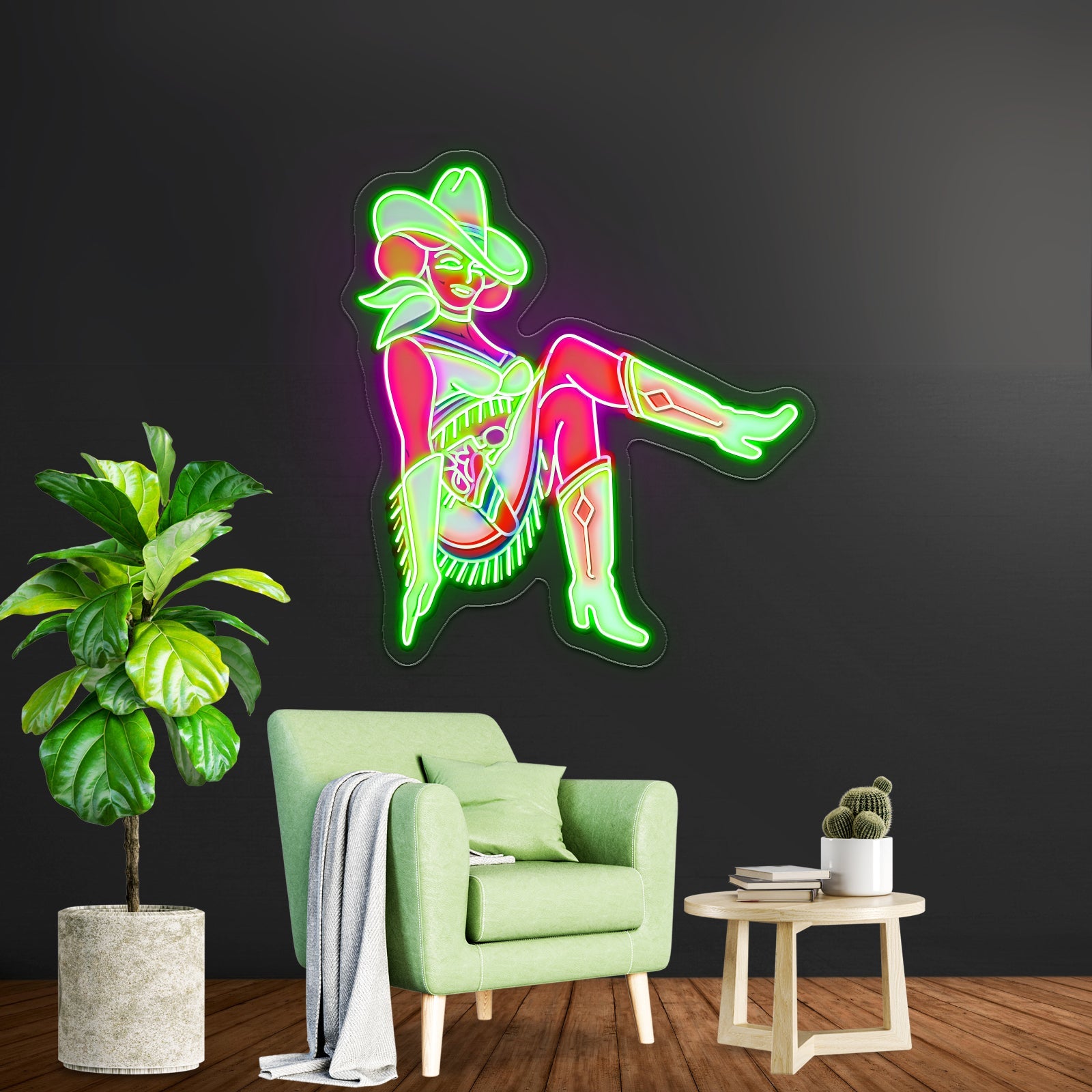 Vegas Vickie Cowgirl Led Sign Business Neon Sign - Shineneon