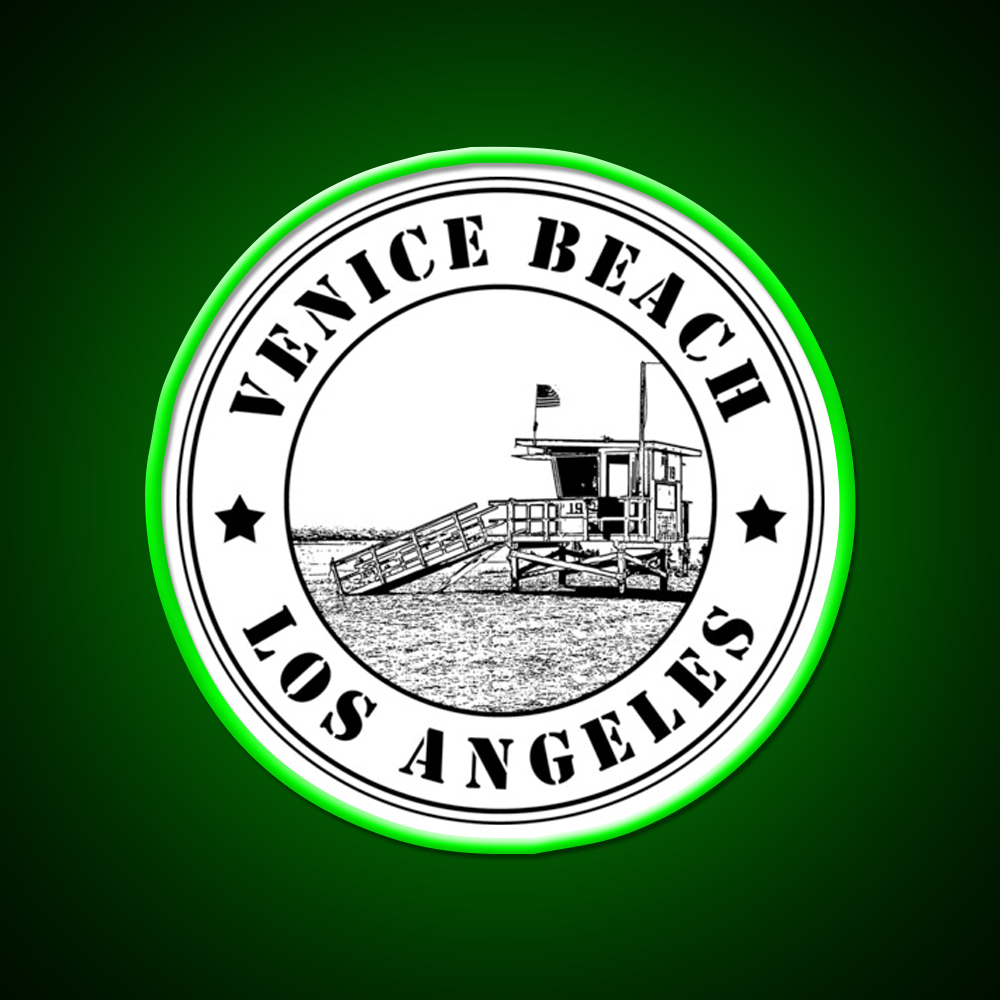 Venice Beach Los Angeles California Usa Baywatch Gym Fitness Led Neon Sign Rgb Color - LED neon sign view 8