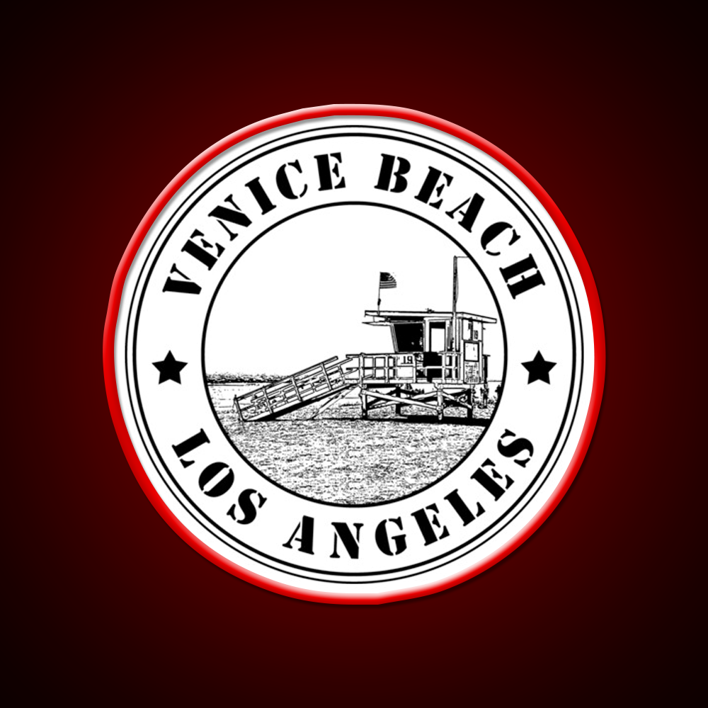 Venice Beach Los Angeles California Usa Baywatch Gym Fitness Led Neon Sign Rgb Color - LED neon sign view 10