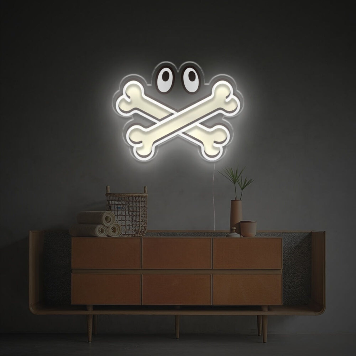 Versatile Bone Cross With Eyes Led Neon Acrylic Artwork | Shineneon