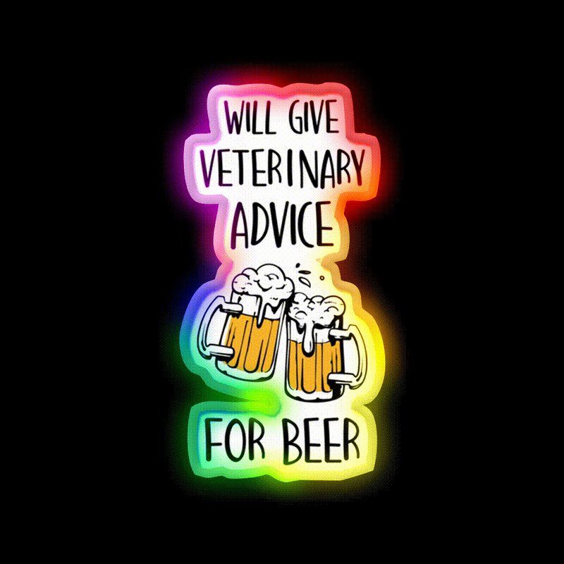 Veterinary Nurse Will Give Veterinary Advice For Beer Bar Decor Led Neon Sign Rgb Color - LED neon sign close-up detail
