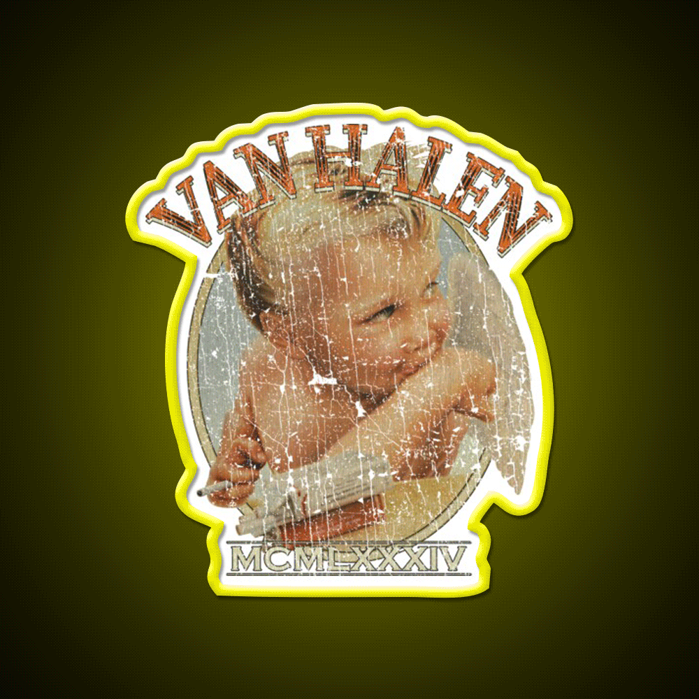 Vh Angel 1984 Hemp Inspired Green Leaf Led Neon Sign Rgb Color - Custom LED neon sign front view