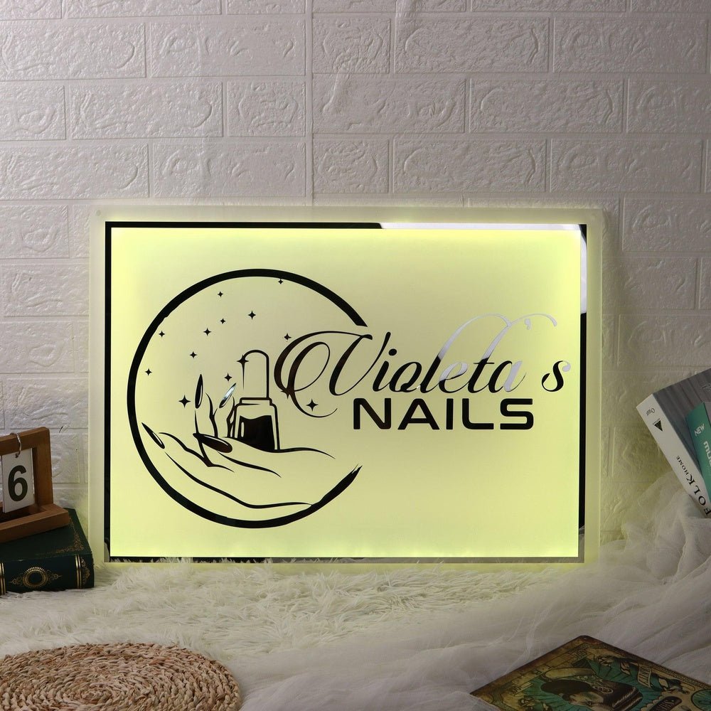 Vialetas Nails Acrylic Business Logo Sign - Shineneon
