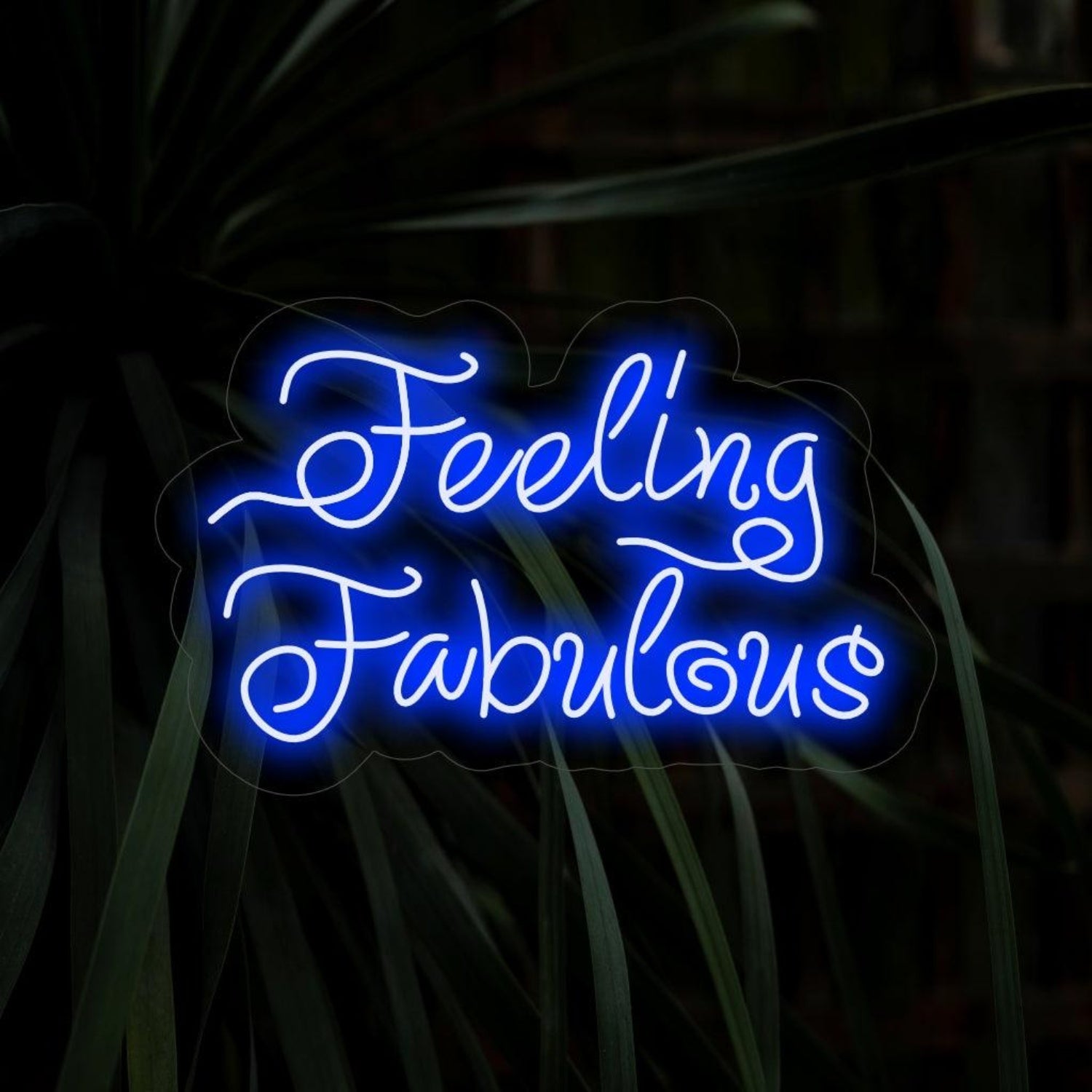 Vibrant Blue Curvy Feeling Fabulous Led Neon Sign For Bedroom Studio Decor | Shineneon