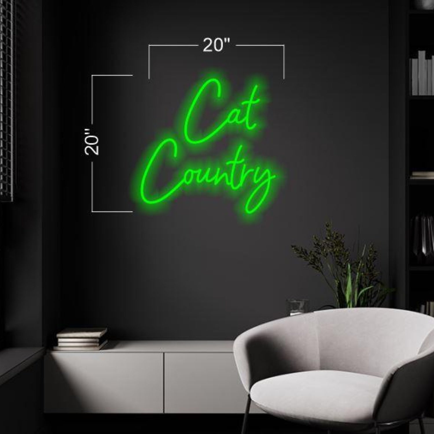 Vibrant Green Cat Country Led Neon Sign Indoor Wall Art | Shineneon