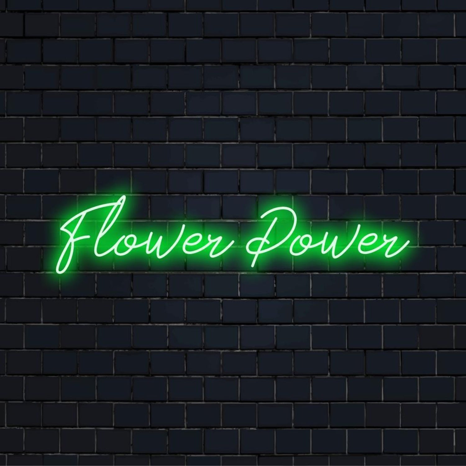 Vibrant Green Flower Power Led Neon Sign For Retro Indoor Decor | Shineneon