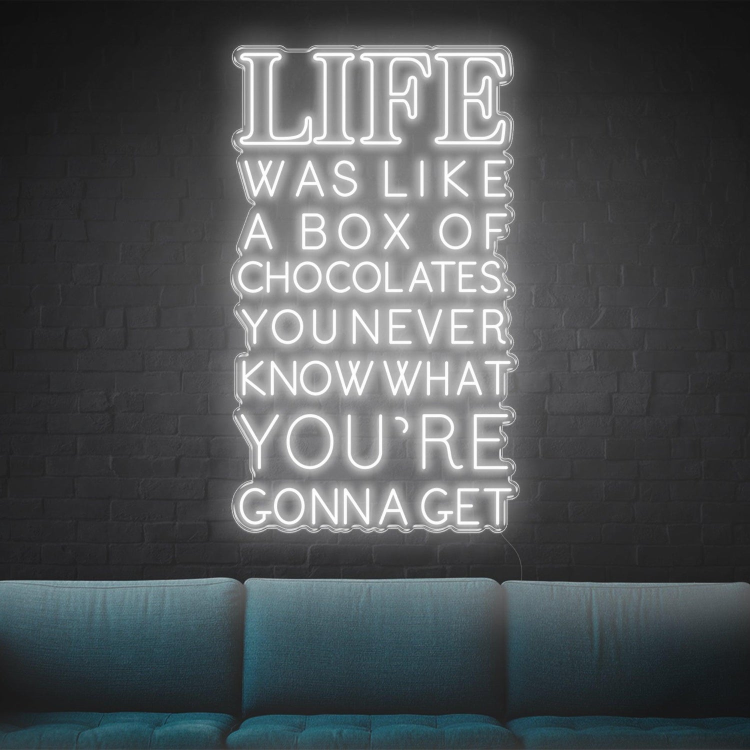 Vibrant Pink Retro Life Like A Box Of Chocolates Led Neon Sign For Home Decor | Shineneon