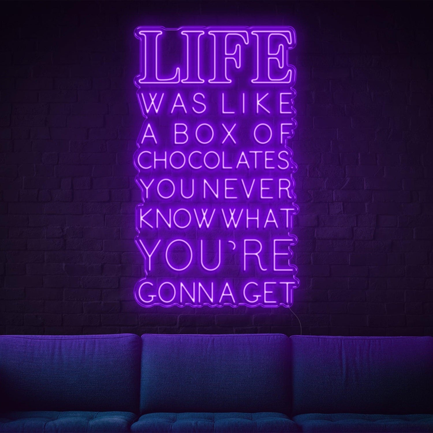 Vibrant Pink Retro Life Like A Box Of Chocolates Led Neon Sign For Home Decor | Shineneon