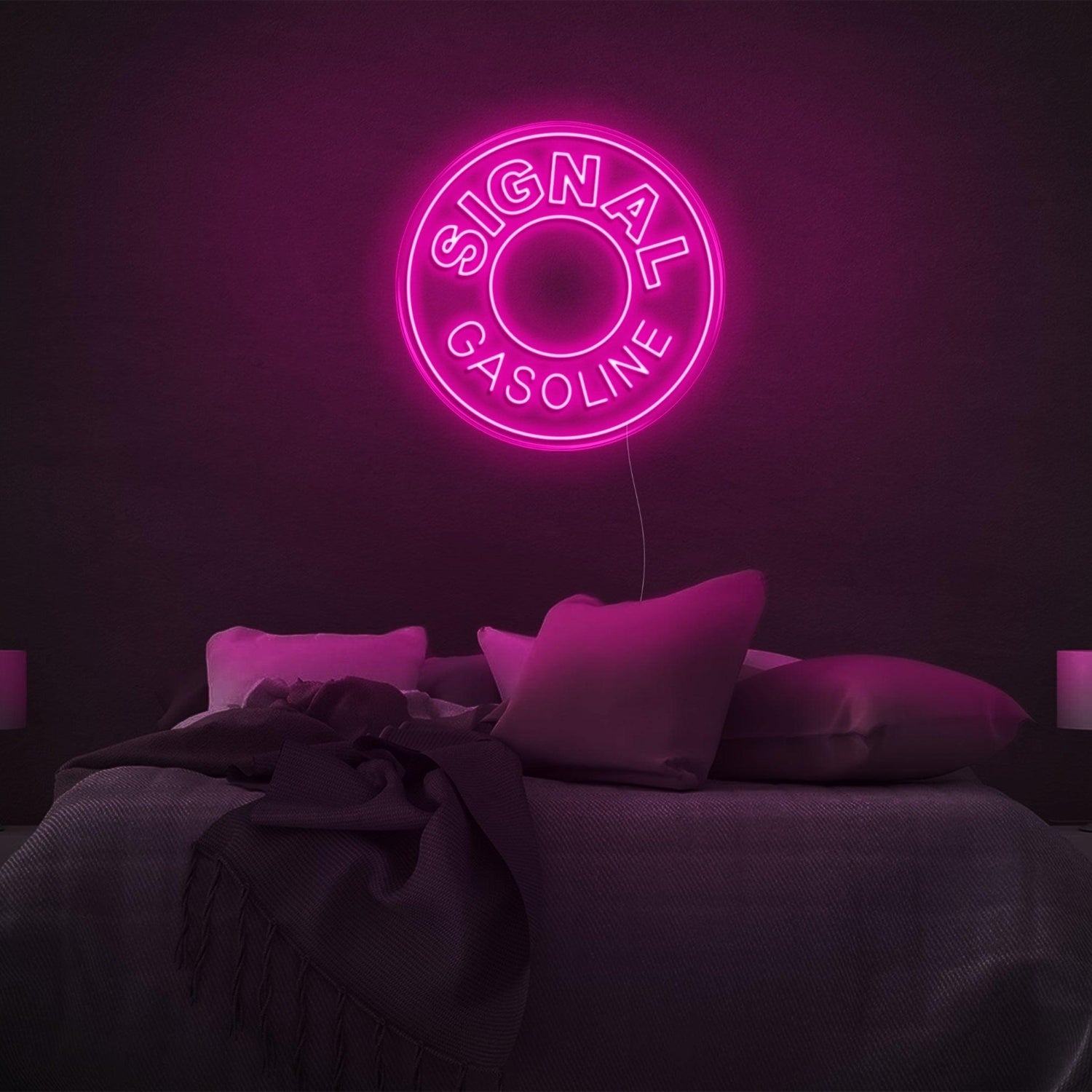 Vibrant Purple Circular Led Neon Sign For Bedroom Wall Decor | Shineneon