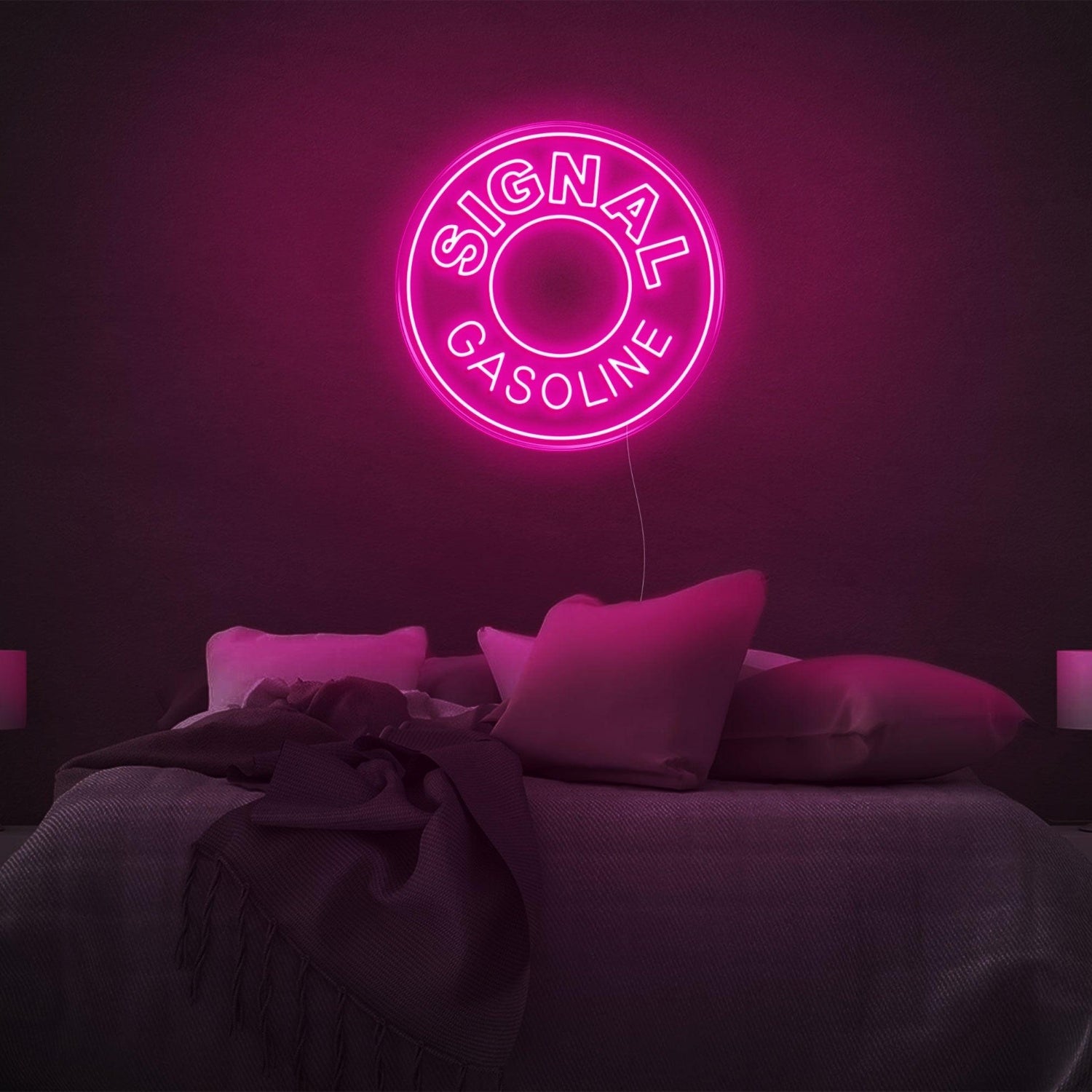 Vibrant Purple Circular Led Neon Sign For Bedroom Wall Decor | Shineneon