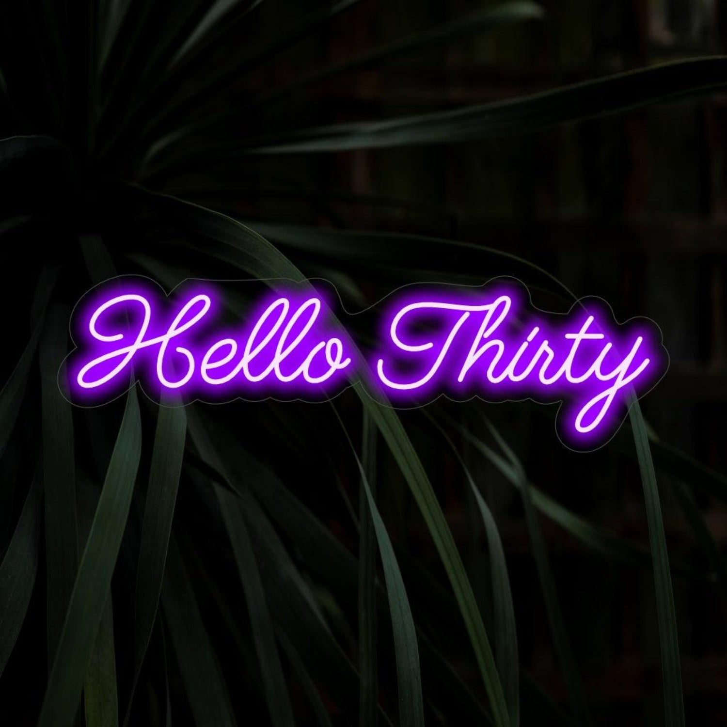 Vibrant Purple Hello Thirty Led Neon Sign Indoor Celebration Decor | Shineneon